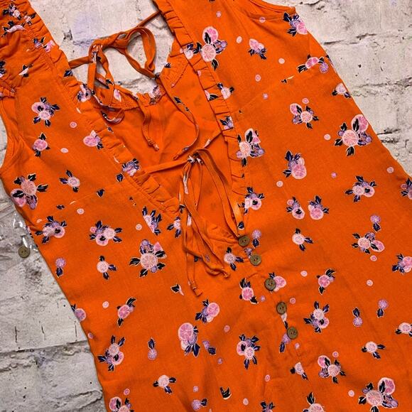 Free People Like A Lady Printed Mini Dress in Orange - Picture 7 of 8